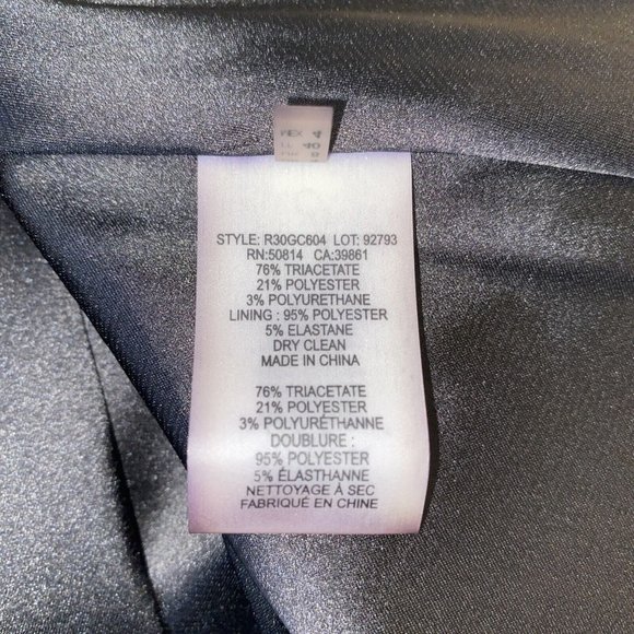 Ellie Tahari Dress Size 4 Navy Blue Sleeveless Wiggle Fit Flare Midi V Neck - Picture 6 of 6